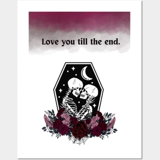 Goth Love You Till The End Watercolor Posters and Art